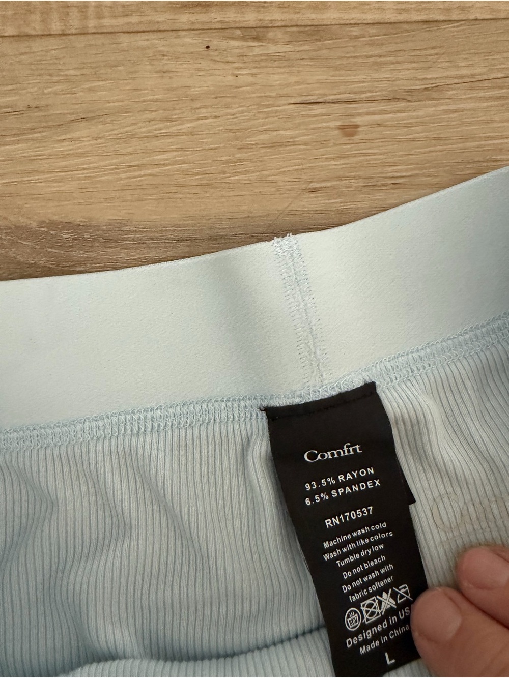 COMFRT Rib Contour Boxer Shorts Size L Powder Blue Ribbed - Picture 4 of 6